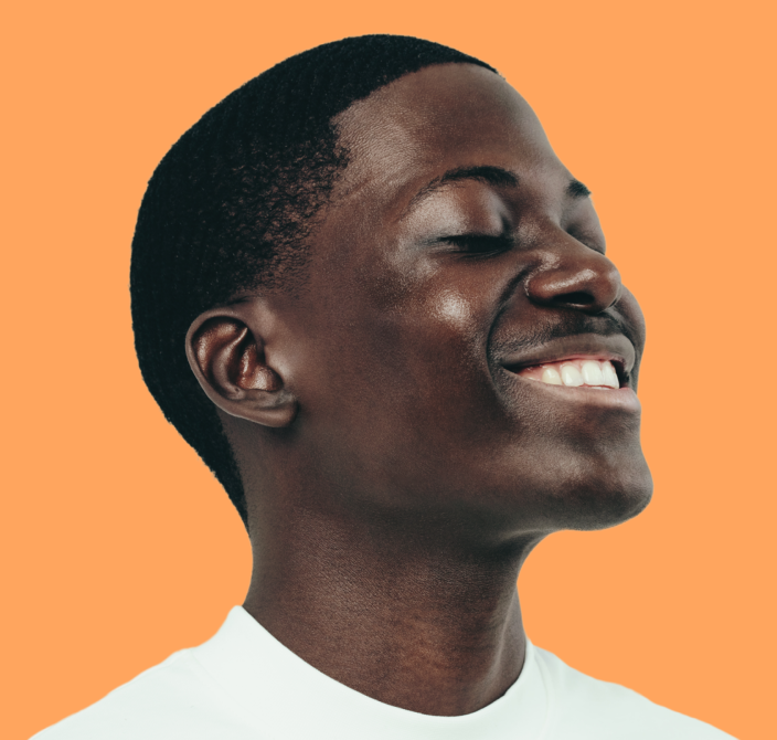 Smiling Man With Eyes Closed