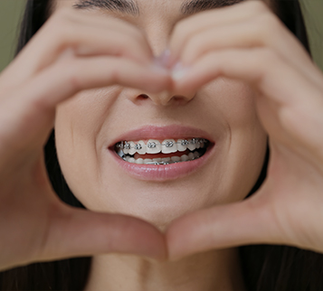 close up of teen with braces