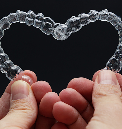 Close Up Of Invisible Aligner