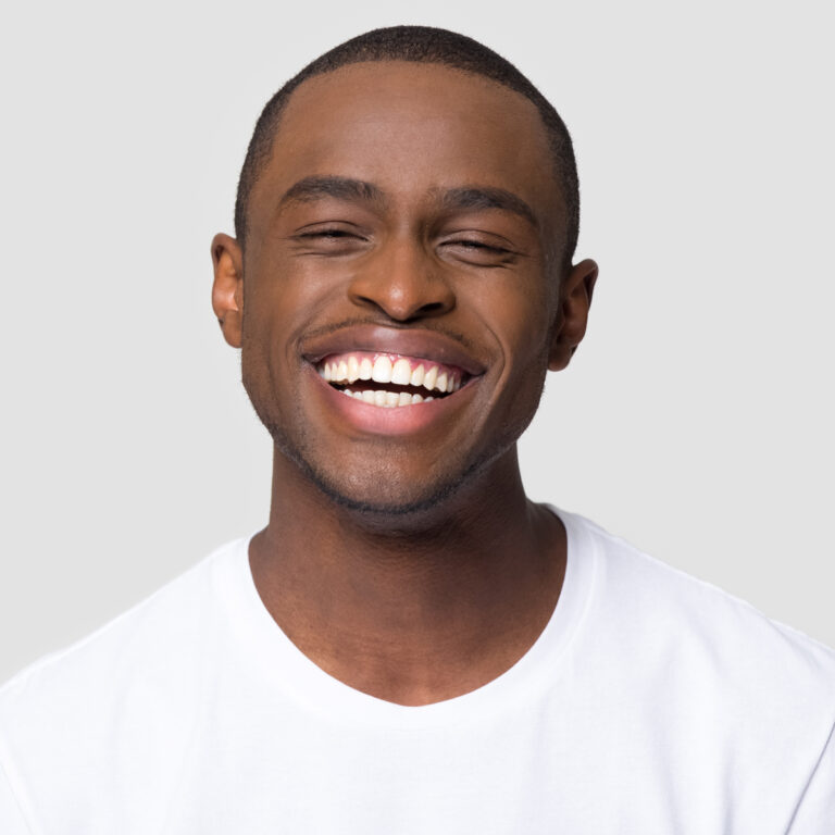 Smiling Man With Eyes Closed
